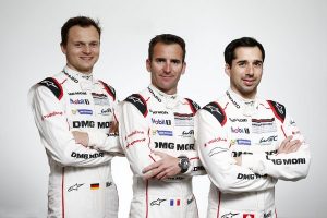 Porsche Team: Marc Lieb, Romain Dumas, Neel Jani (l-r)
