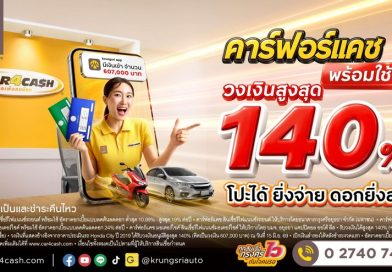 “คาร์ฟอร์แคช พร้อมใช้” ชูวงเงินสูงสุด 140% โปะได้ ยิ่งจ่าย ดอกยิ่งลด สมัครได้ทุกช่องทาง พร้อมบริการเดลิเวอรี